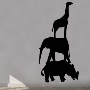 Maryam Giraffe Elephant Animal Nursery Wall Sticker Maryam Giraffe Elephant Animal Nursery Wall Sticker