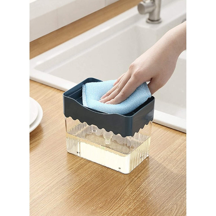 Dish Soap Dispenser For Kitchen Sink, Innovative Design, Sponge Holder Soap  Pump Dispenser And Sponge Holder Instant Refill Durable Rustproof, 13 ...