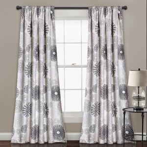 Totterdown Nature / Floral Blackout Thermal Rod Pocket Curtain Panels (Set of 2)