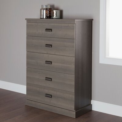 South Shore Gloria 5 Drawer Dresser Color Gray Maple