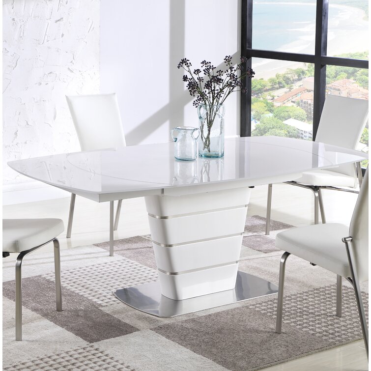 modern white pedestal dining table