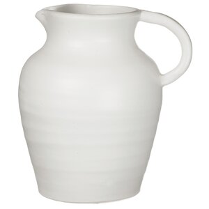 White Antiqued Ceramic Table Vase