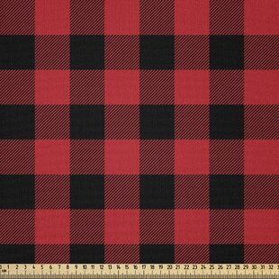 Holiday/Christmas Red Buffalo Check Truck  100% Cotton Cotton Fabric One yard length