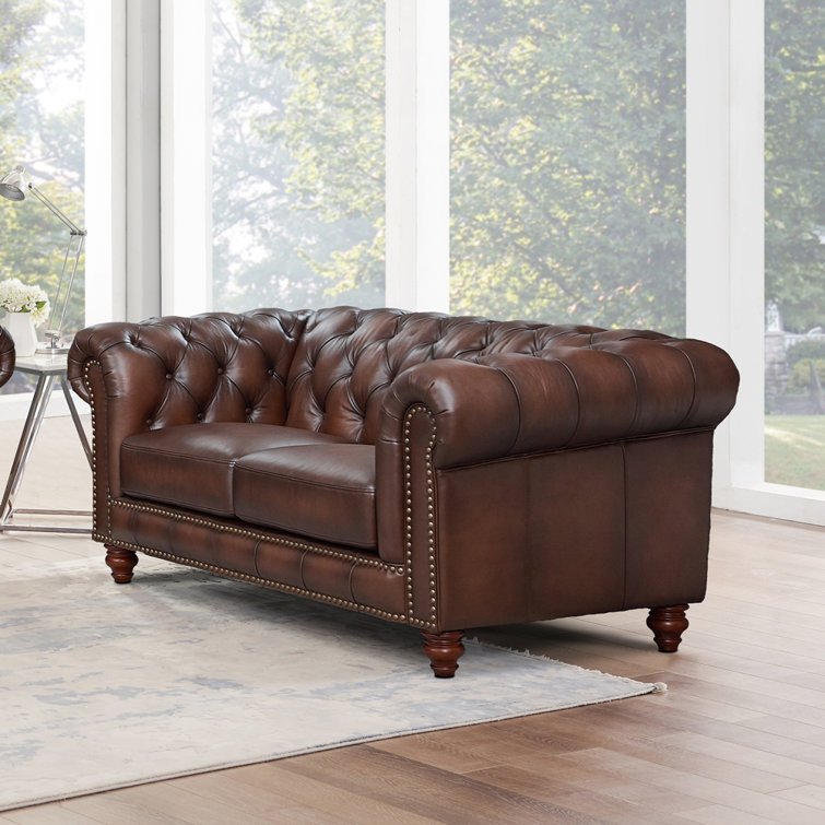 Williston Forge Anitza 68'' Leather Loveseat | Wayfair