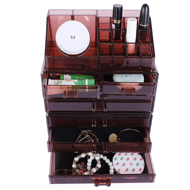 Rebrilliant Cy Cosmetics Transparent 7 Drawers Makeup Organizer