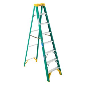 8 ft Fiberglass Step Ladder with 225 lb. Load Capacity