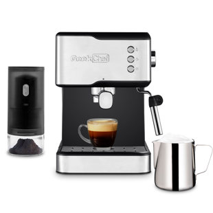 Espresso Machine Cappuccino Machines & Coffee Maker with Powerful Milk Frothing,19 Bar High Press Pump,Adjustable Single/Double Cups Function,1.5L Water Tank,1300W 