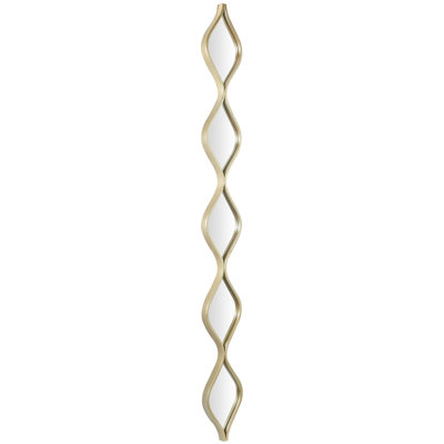 Metal Slim Stacked Chain 5 Layer Room Wall Mirror with Tear Drop Pattern and Foil Detailing