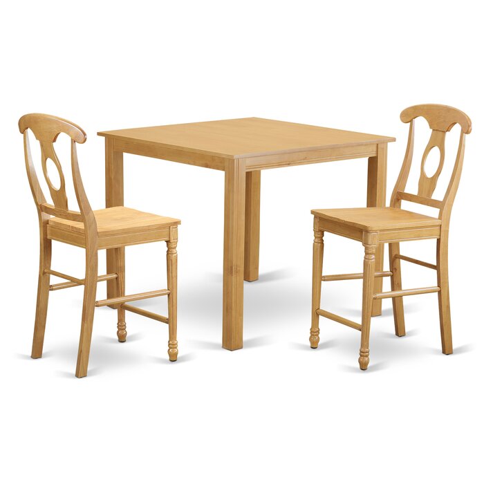 East West Cafe 3 Piece Counter Height Pub Table Set Wayfair