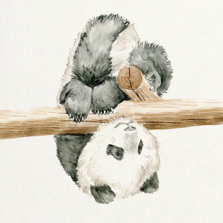 East Urban Home Baby Panda Ii Watercolor Painting Print On