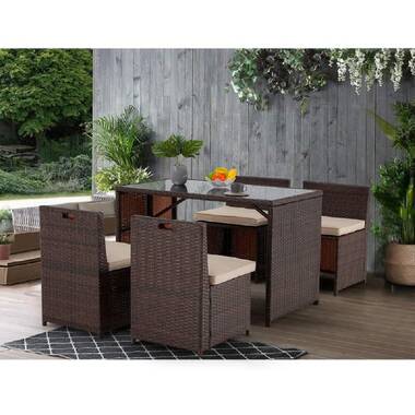 angelos 9 piece dining set with cushions rosecliff heights cushion