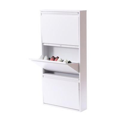 Gery 9 Pair Wall Mount Shoe Storage Cabinet