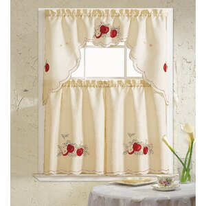 Apples 3 Piece Kitchen Curtain Set