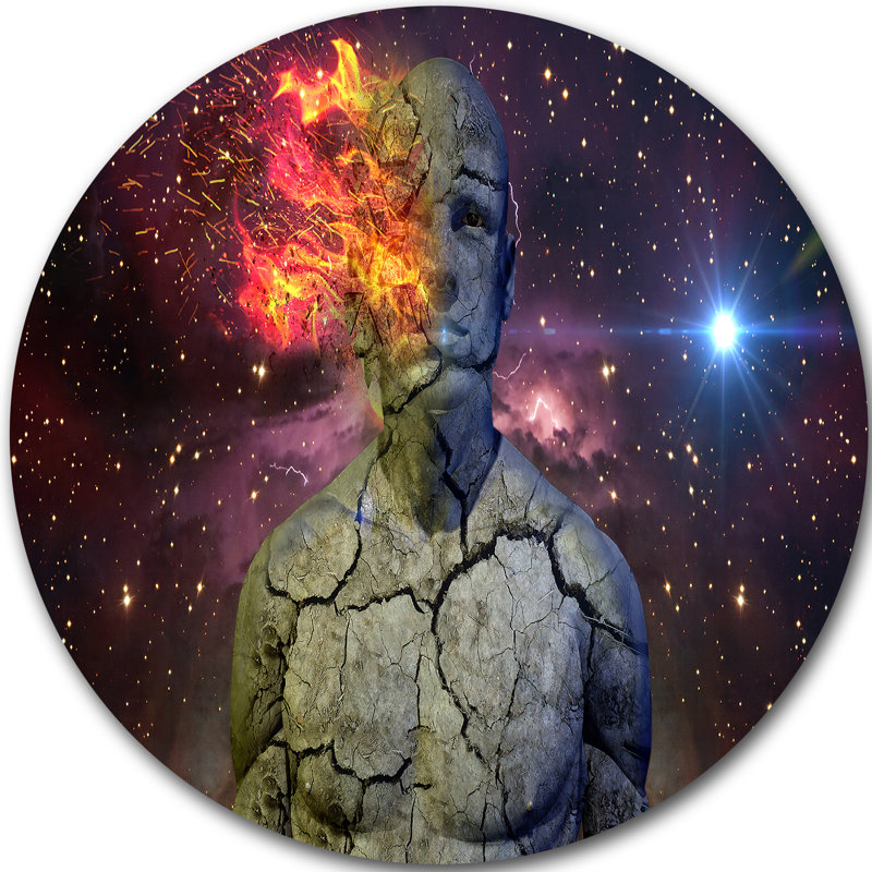 Designart Broken Human Body With Fire Graphic Art Print On Metal Wayfair
