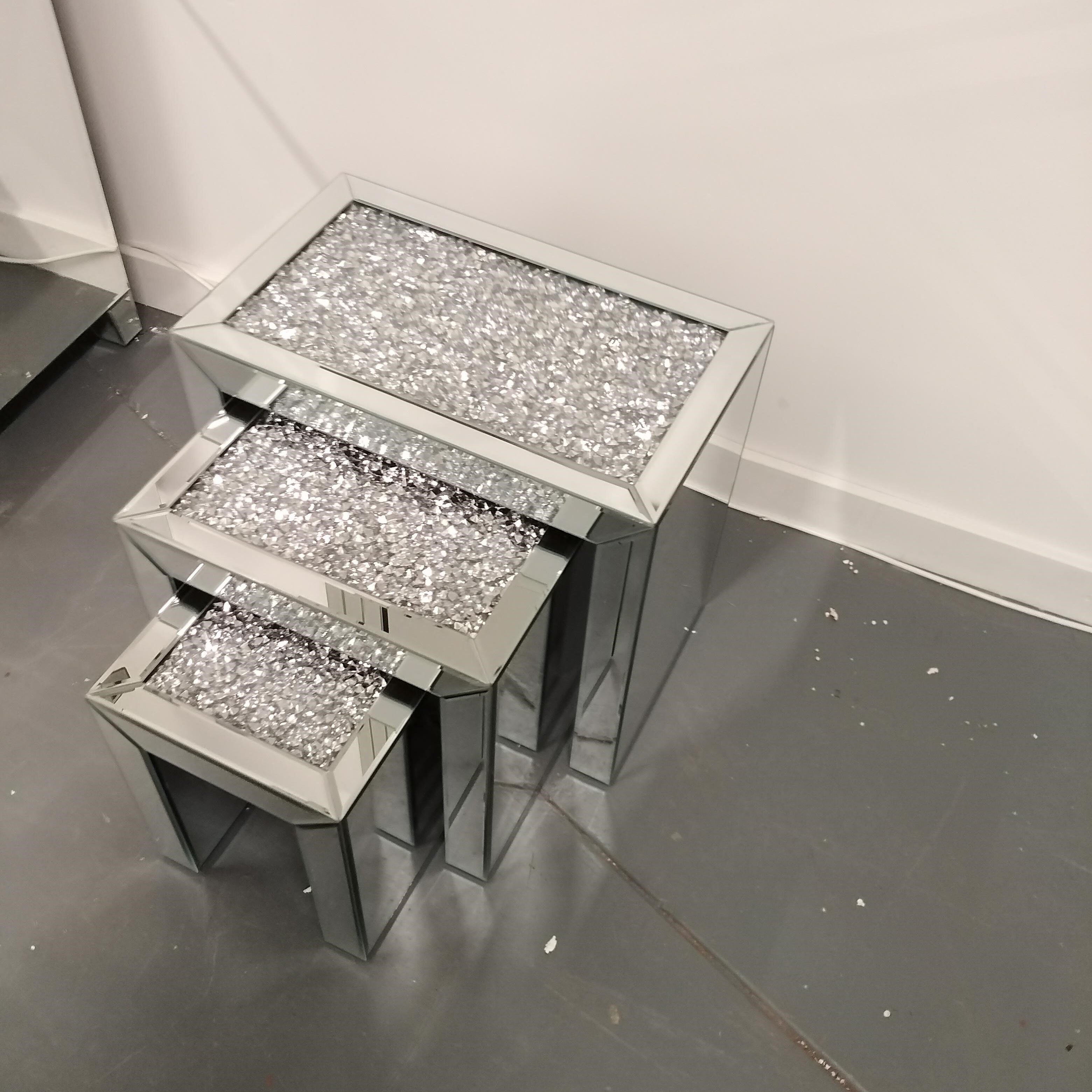 crushed diamond nest tables