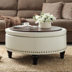 Ellen Bonded Leather Storage Ottoman