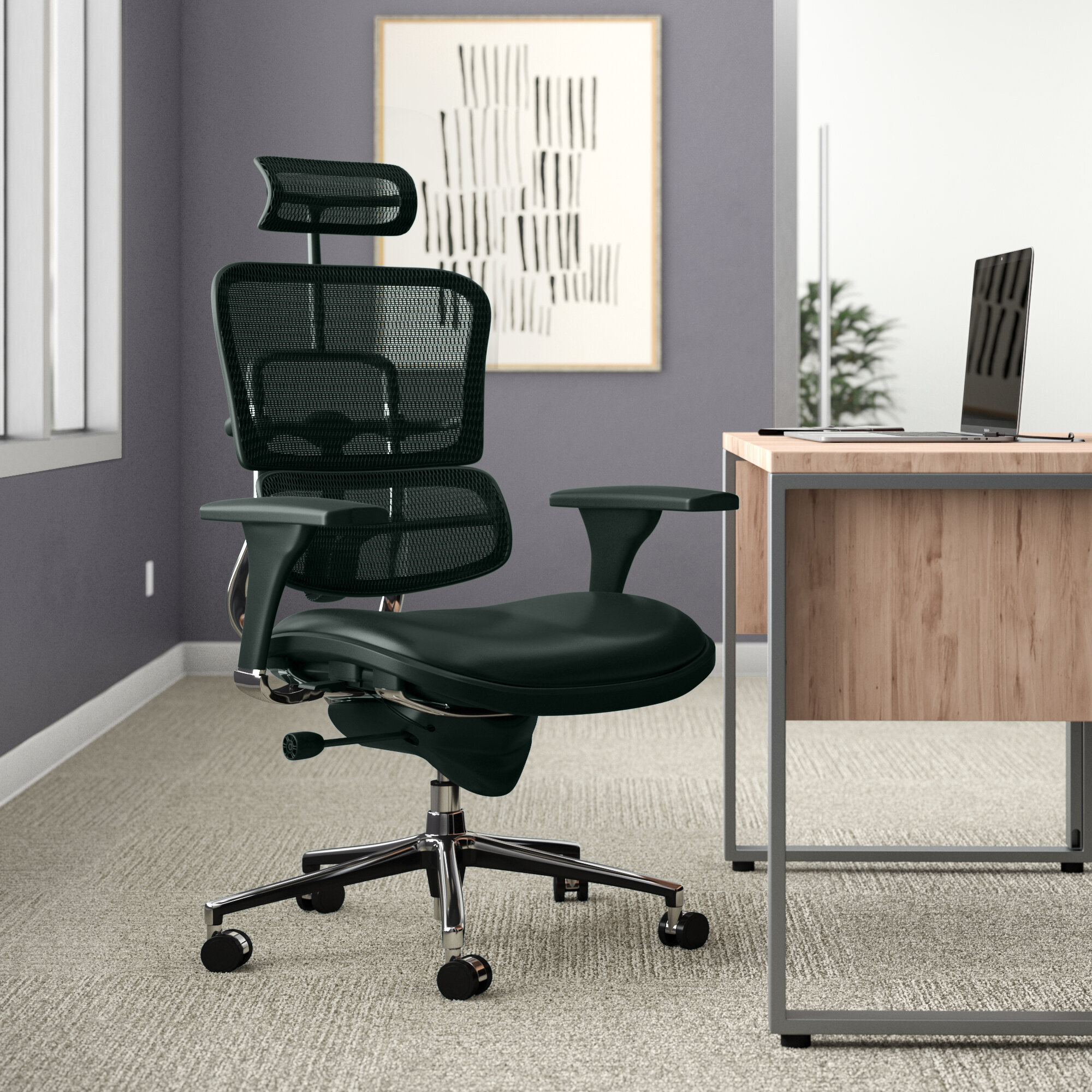 hon ergonomic genuine leather task chair