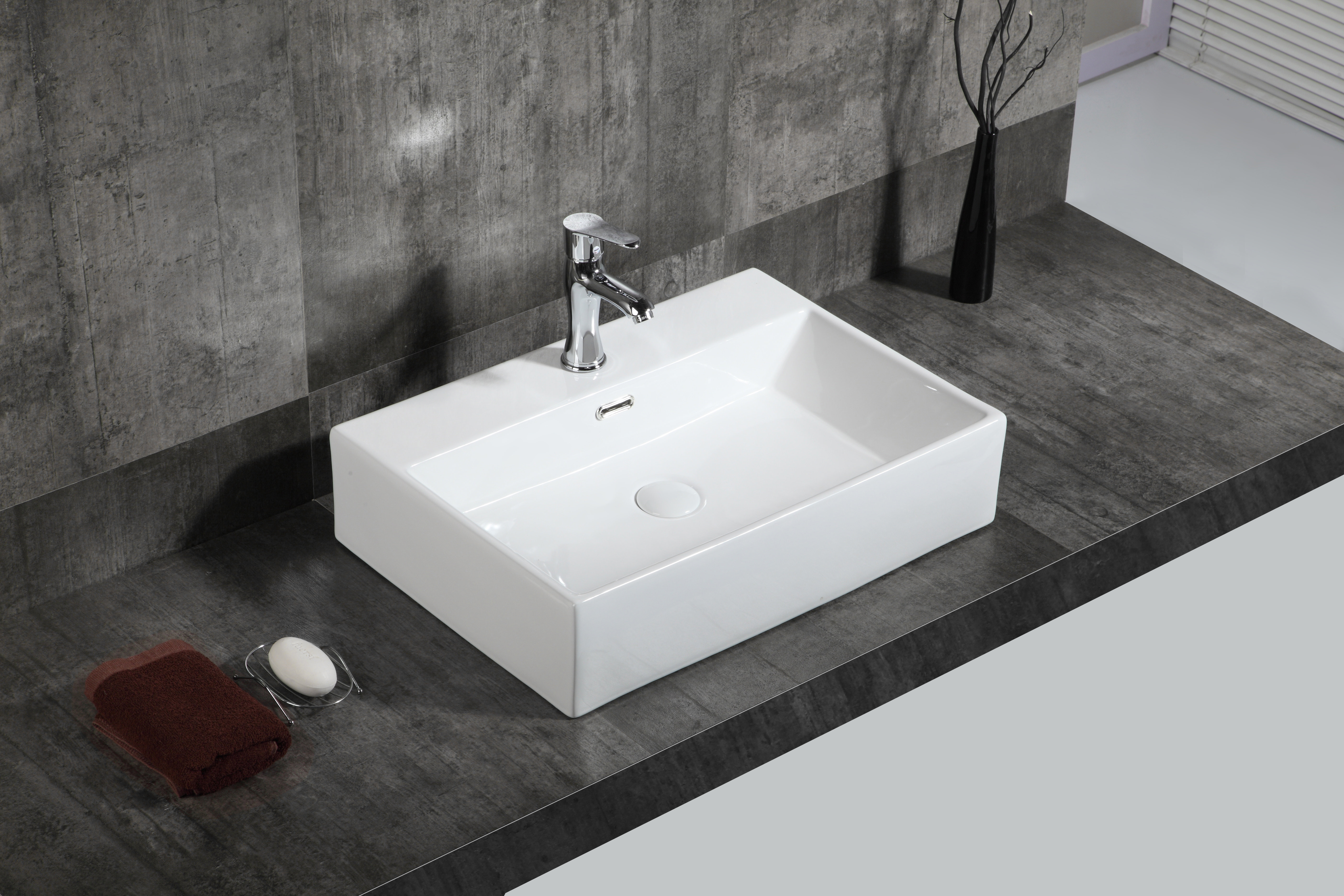 A E Bath And Shower Bow Ceramic Rectangular Vessel Bathroom Sink With Overflow Wayfair