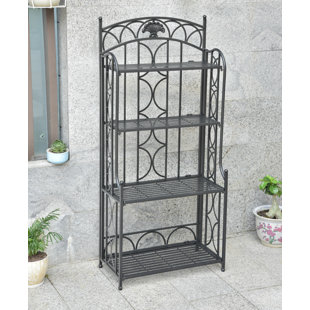 Go to store & view more images Fleur De Lis Living Oak Bluffs 4-Tier Iron Baker's Rack