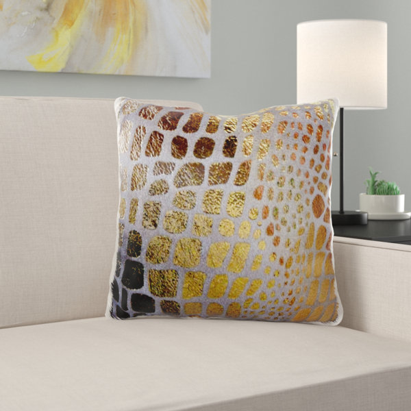 grey and gold pillow covers