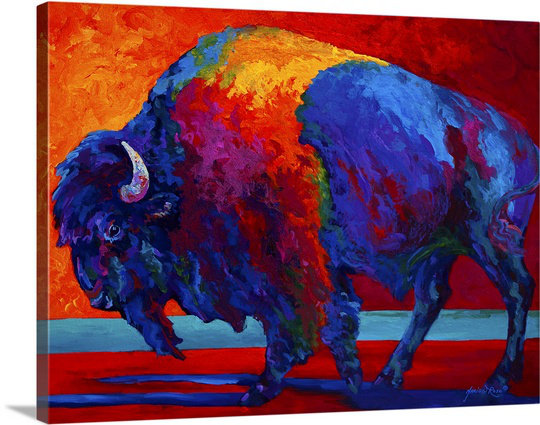 Canvas On Demand Abstract Bison By Marion Rose Painting Print On