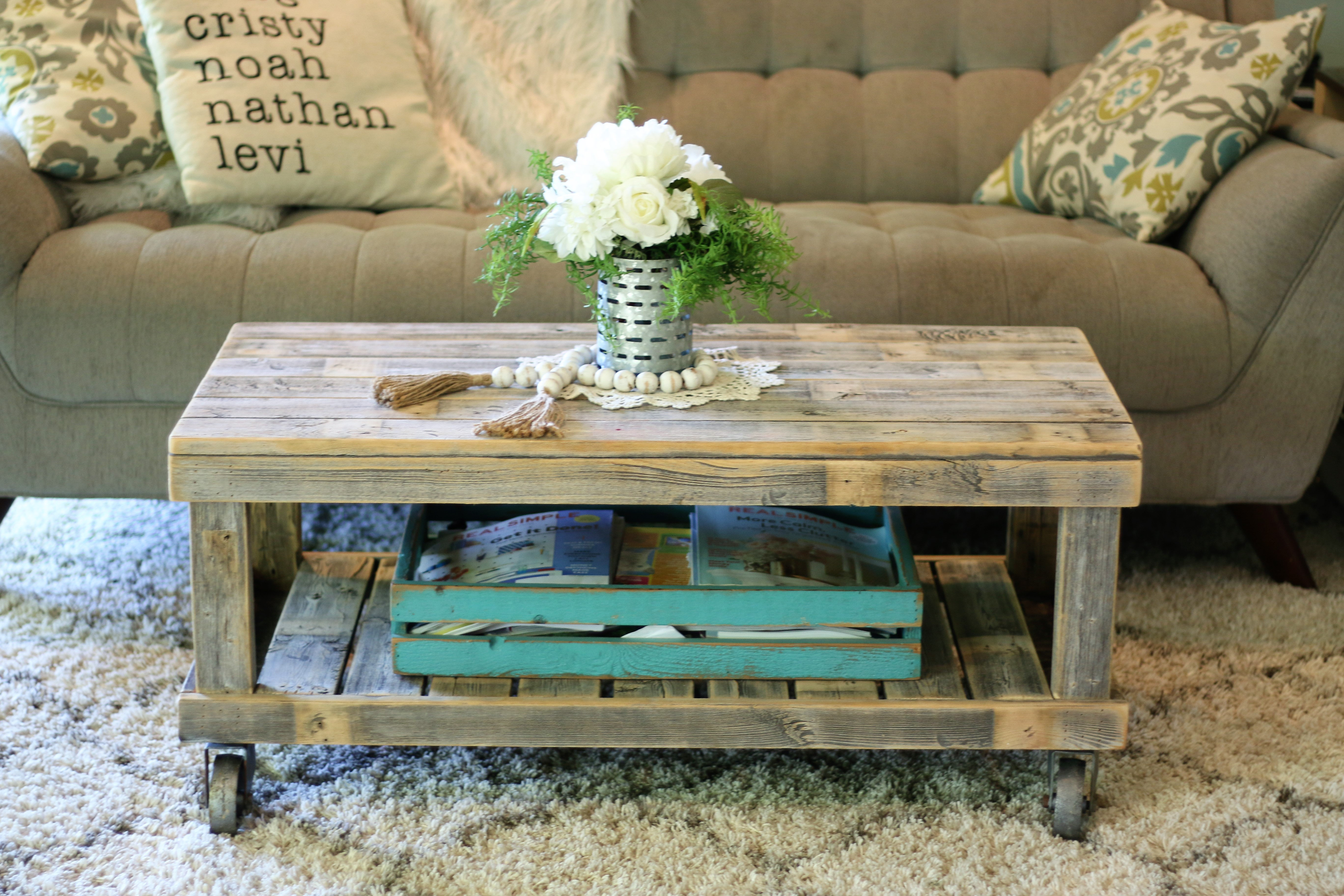 Gracie Oaks Leos Natural Vintage Wheel Coffee Table Reviews
