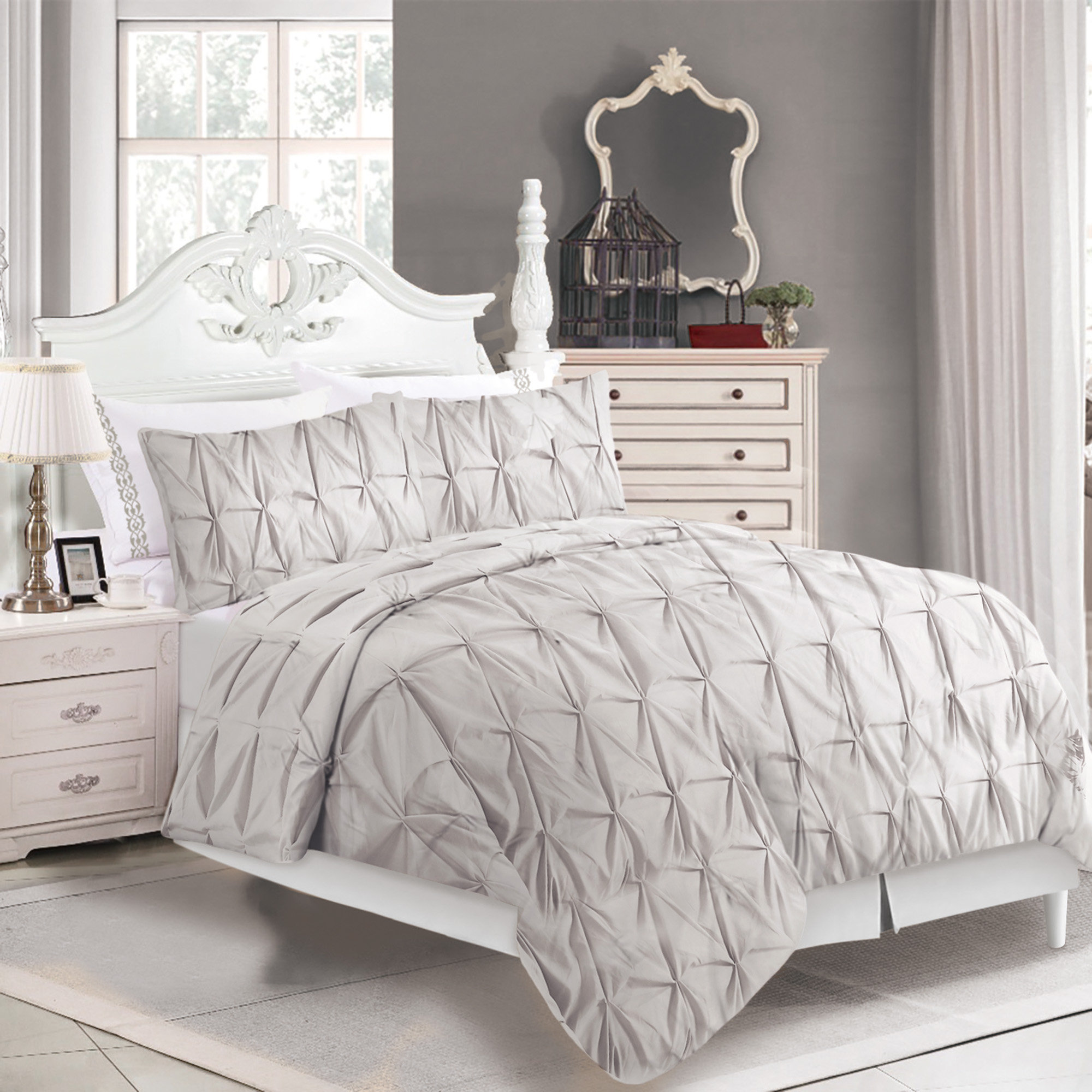 Harriet Bee Shurtleff Pintuck Comforter Set Reviews Wayfair