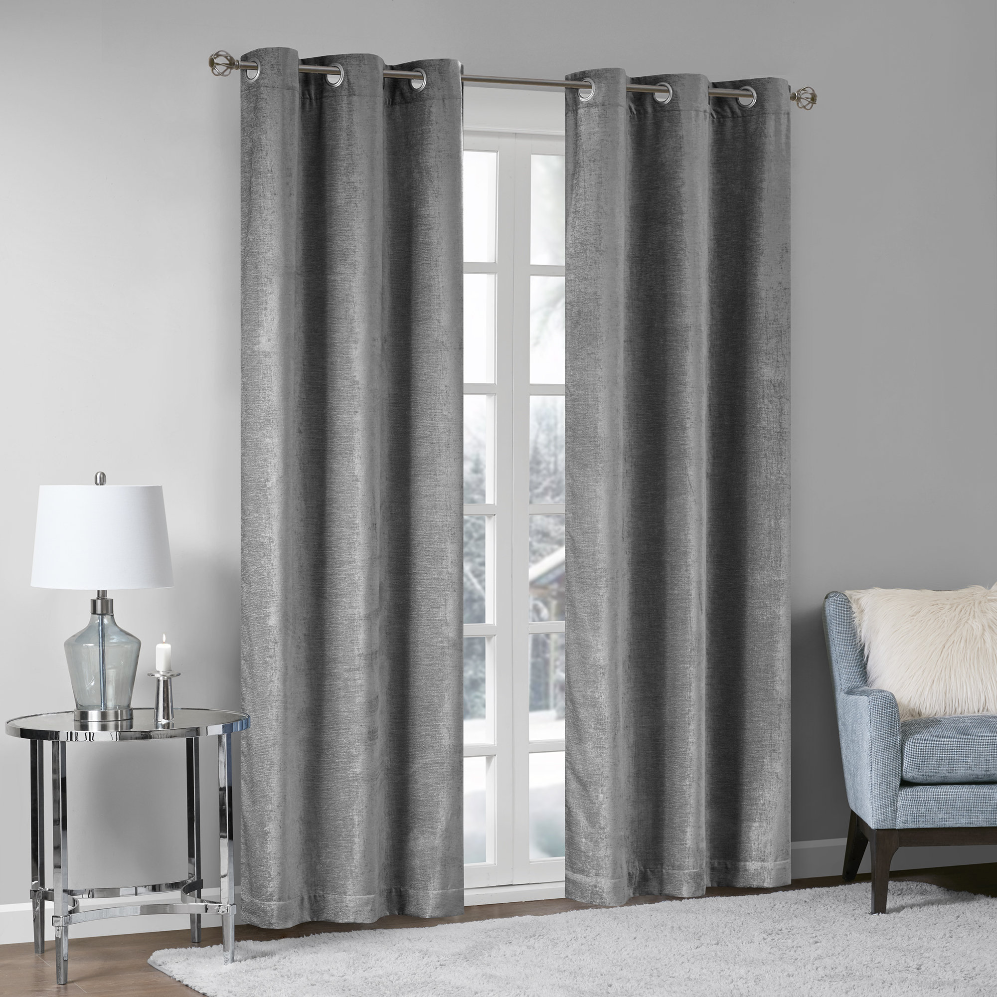 Modern Eyelet Curtain For Living Room Bedroom Laser Cut Window Treatment