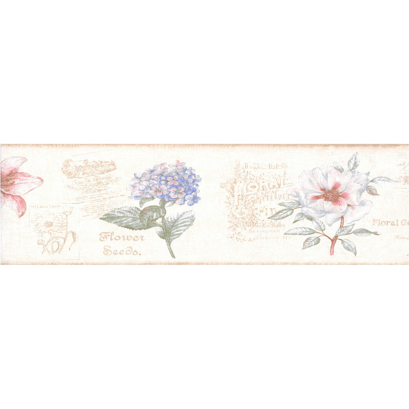maryalice flowers script 15 l x 7 w wallpaper border