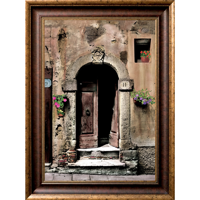 Fleur De Lis Living European Arched Door 11 Framed Oil Painting