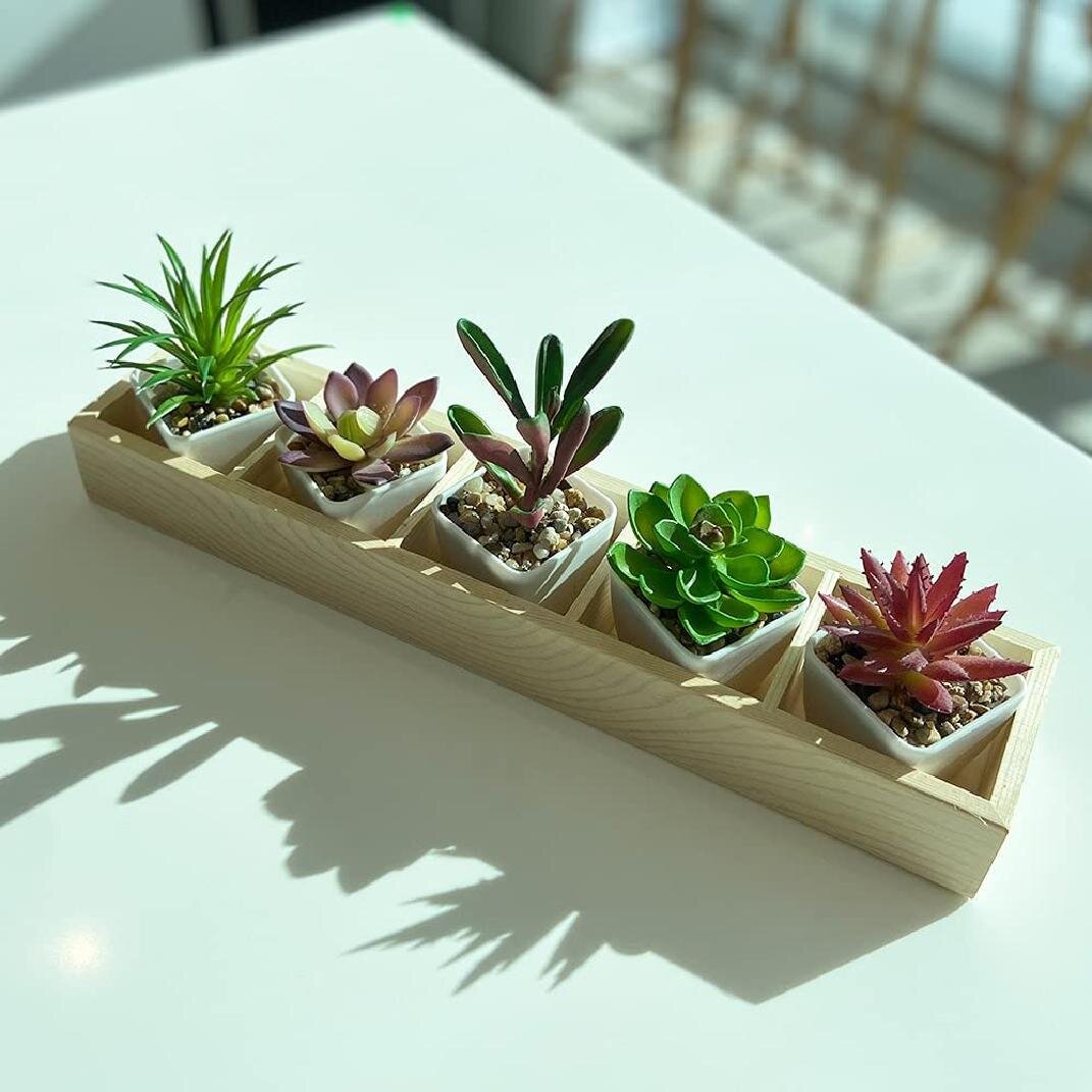 Artificial Succulent Plants Potted Small Faux Fake Cacti Indoor Outdoor Decor 