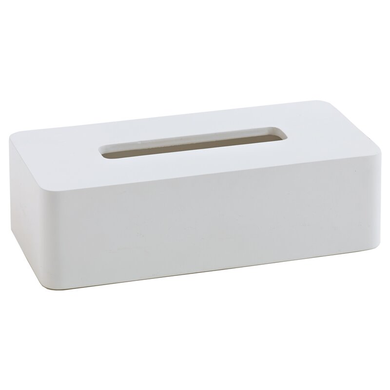 white rectangular tissue box cover