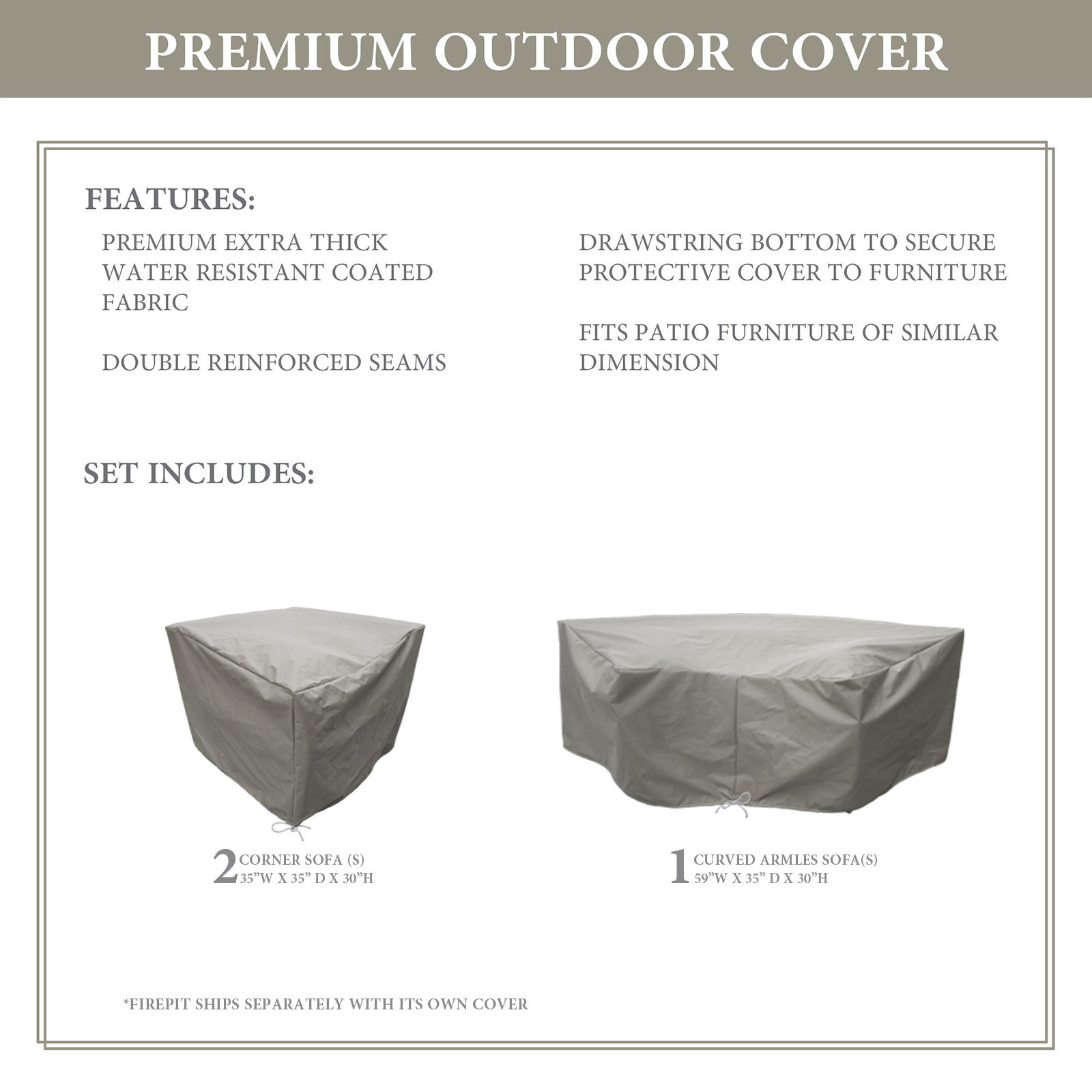 Tk Classics Forence Water Resistant 3 Piece Patio Sofa Cover Set Wayfair