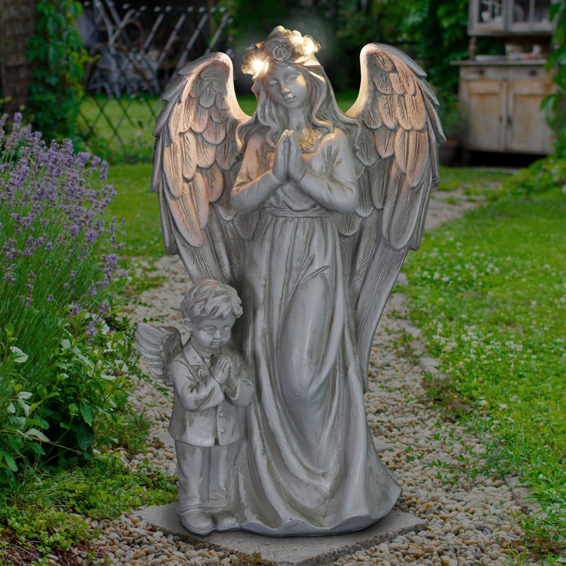 Astoria Grand Nydia Led Angel With Led Halo With Boy Angel Statue Reviews Wayfair High quality garden statues with competitive price. nydia led angel with led halo with boy angel statue