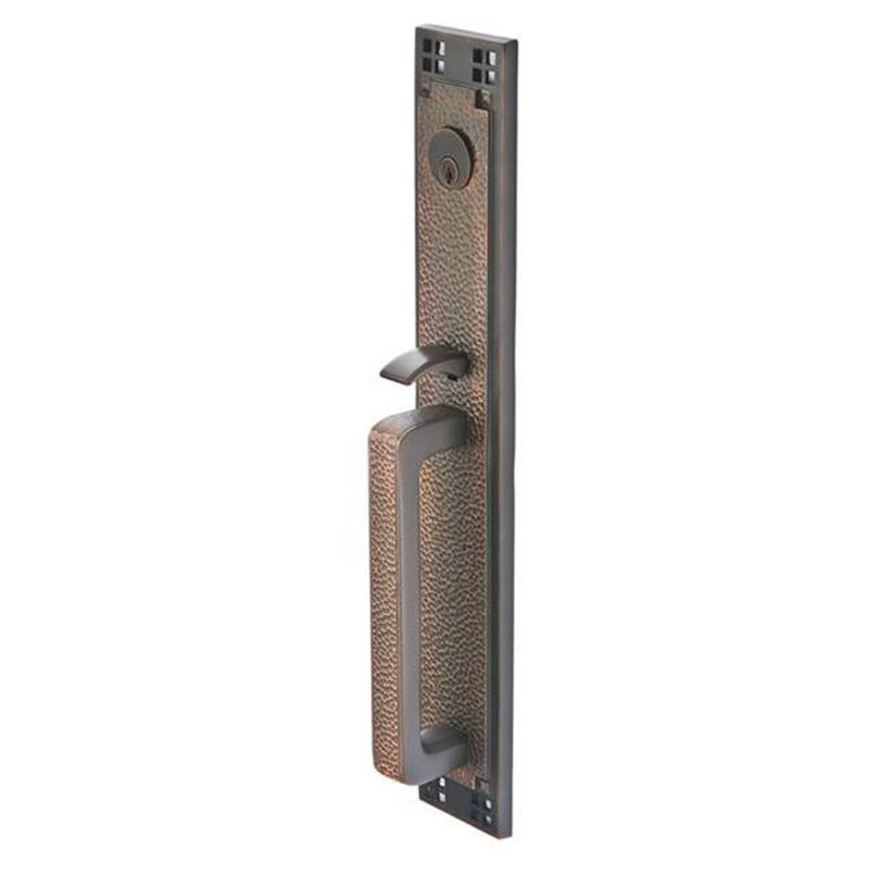 Emtek Arts Crafts Full Length Single Cylinder Keyed Entry Handleset Wayfair