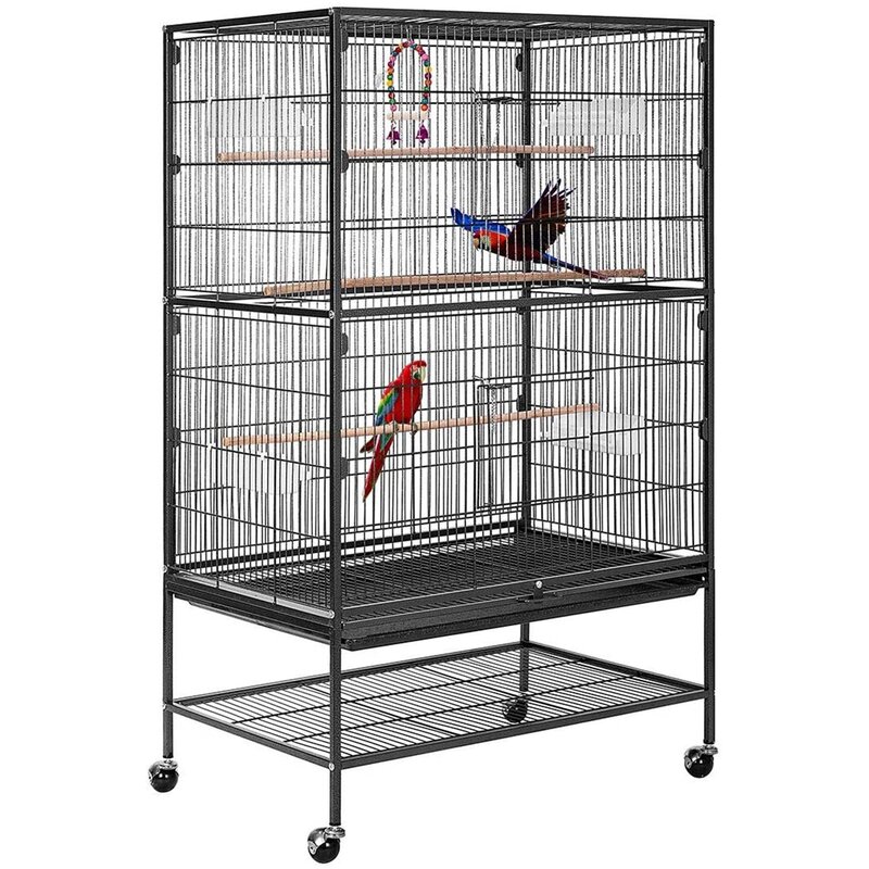 Tucker Murphy™ Pet Fiscus 52.5" Steel Flat Top Travel Bird Cage with Wheels  & Reviews | Wayfair