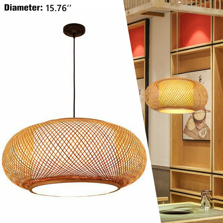 7 Single Head Nature Solid Wood Ball Ceiling Pendant Lamp Hanging Light Fixtures