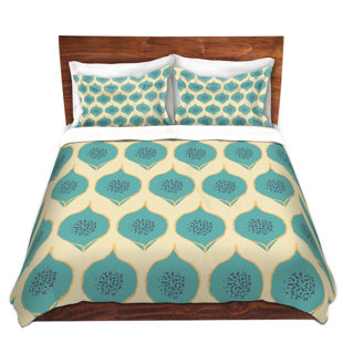 Go to store & view more images DiaNoche Designs Teal Petals Duvet Cover Set