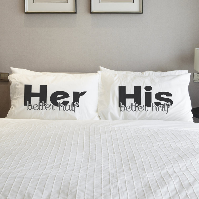 his and her throw pillows