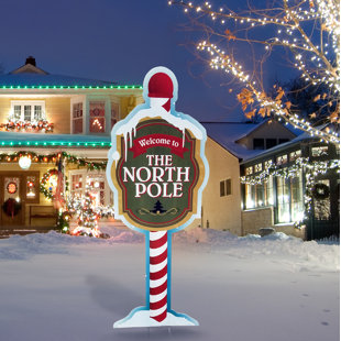 Christmas North Pole Signpost Christmas Decor Christmas Yard Art Seasonal Decor 