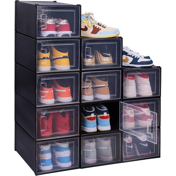 6PCS USA Stackable Foldable Shoe Box Storage Cardboard Case Organizer New 2021