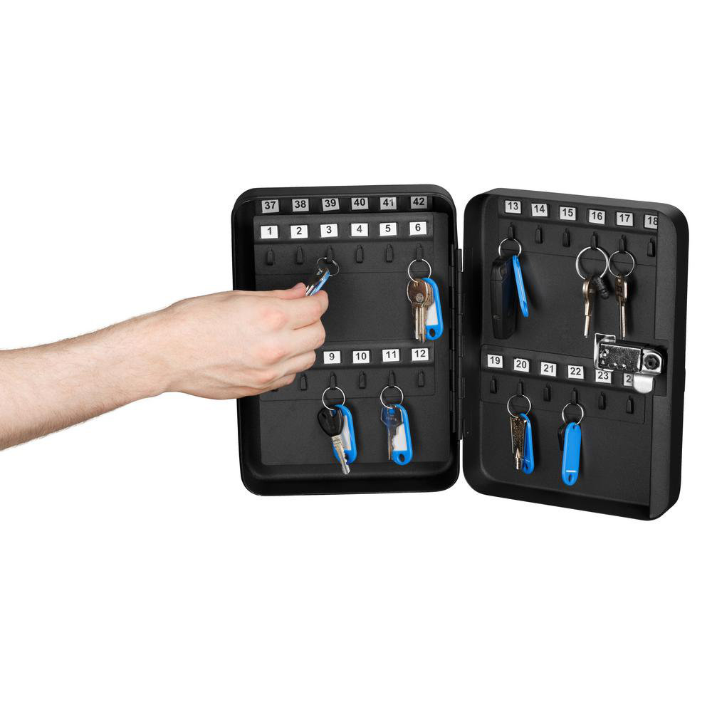 Blue Combination Lock AdirOffice Key Steel Security Cabinet Box 48 Keys Capacity 