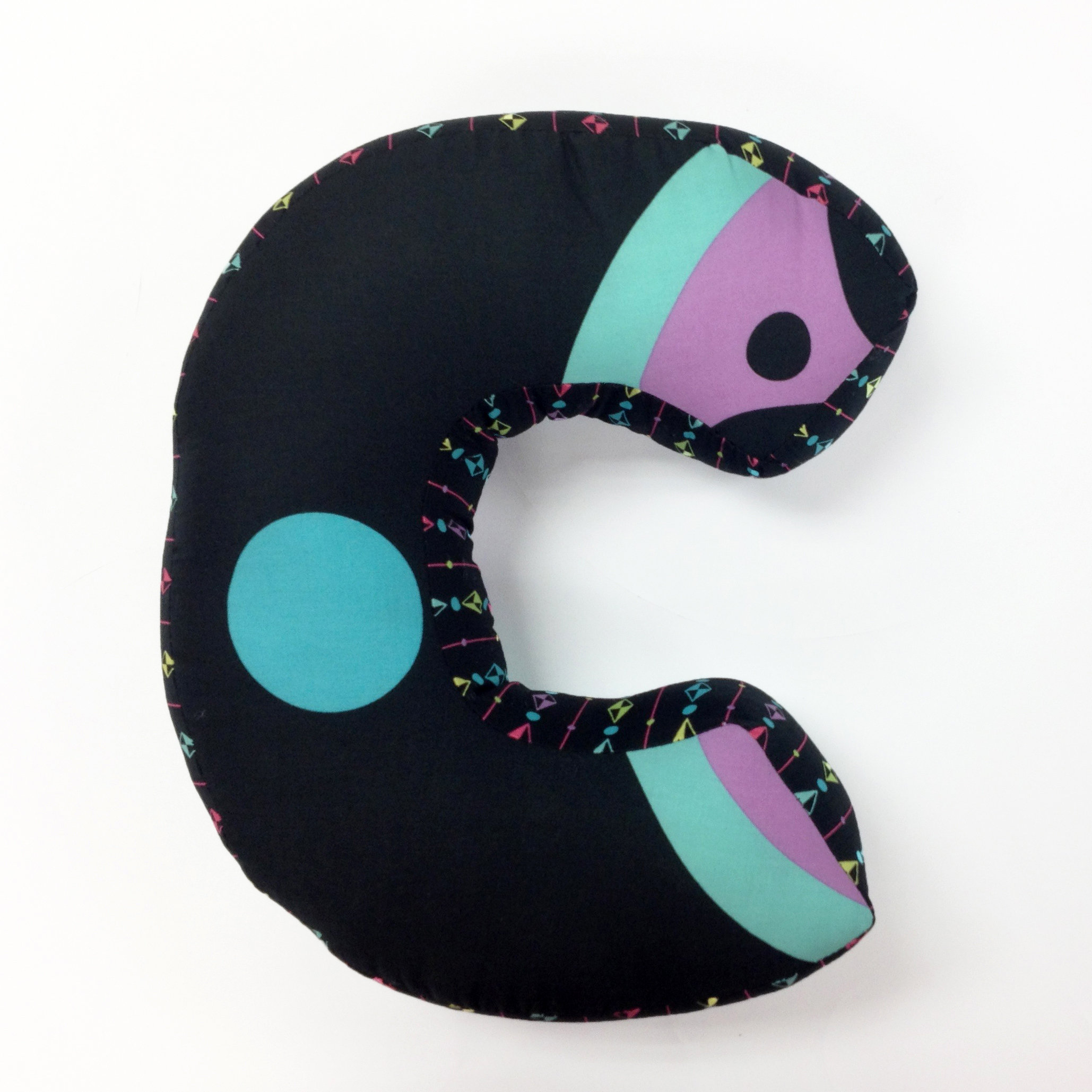 One Grace Place Magical Michayla Letter PillowS Purple and Turquoise Black