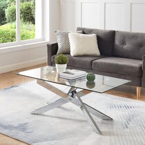 silver rectangle coffee table