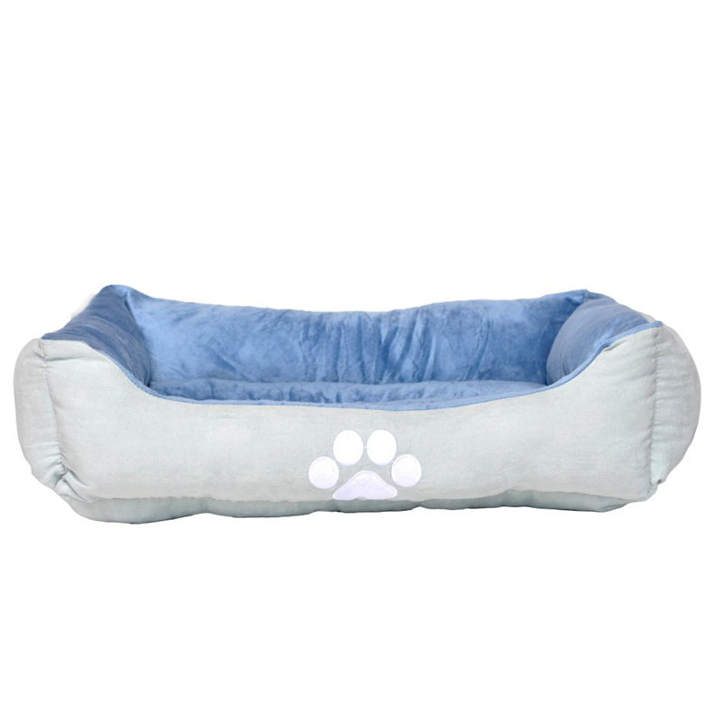 Tucker Murphy Pet Avant Reversible Dog Paw Print Bed Bolster Avant Reversible Dog Paw Print Pet Bed
