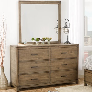 Pax 6 Drawer Double Dresser with Mirror by Mercury Row