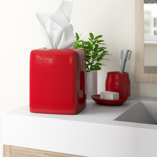 red kleenex box cover