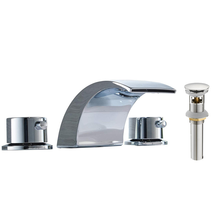 Widespread 8" LED Bathroom Sink Faucet 2 Handle 3Holes Waterfall Basin Mixer Tap Widespread 8" LED Bathroom Sink Faucet 2 Handle 3Holes Waterfall Basin Mixer Tap