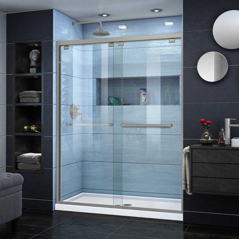 Dreamline Encore 78 75 H Semi Frameless Sliding Shower Enclosure Wayfair