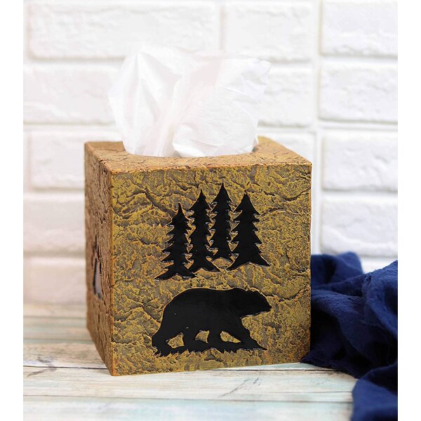 Ebros Rustic Forest 2 Black Bear Cubs Hanging On Tree Branch Kitchen Paper Napkin Holder Figurine 5.75L Country Cabin Lodge Bear Family Decorative Statue 